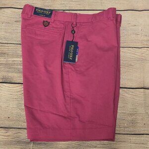 Polo Ralph Lauren Classic Fit shorts men 36 Crest Logo Pink embroidered golf NWT